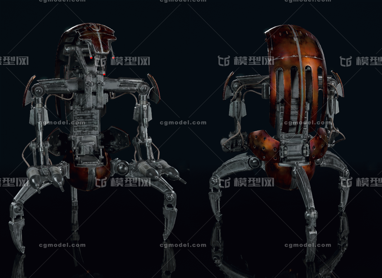 星球大战前线2 毁灭者机器人 swbf2_droideka 骨骼 次世代高质量模型