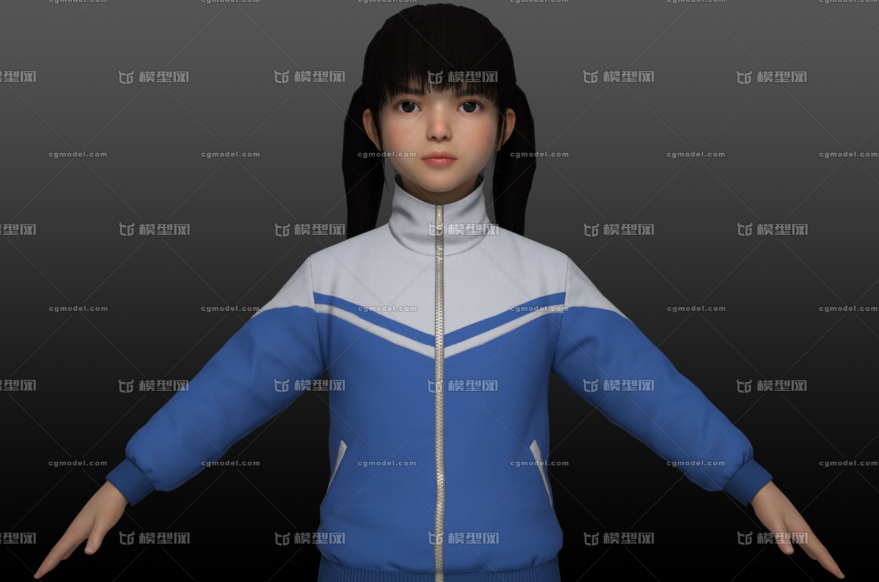 小学生 女孩 校服 女生 萝莉 _《仟人斩》作品_人物孩子-女_cg模型网