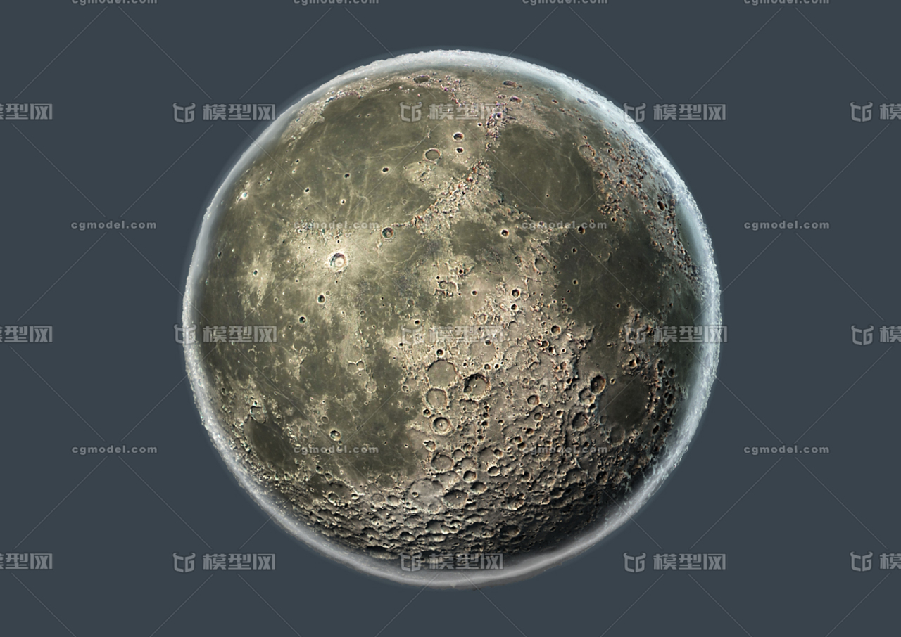 写实带地形月球,模型写实精细,真实的凹凸,全部展有uv和贴图,max2018