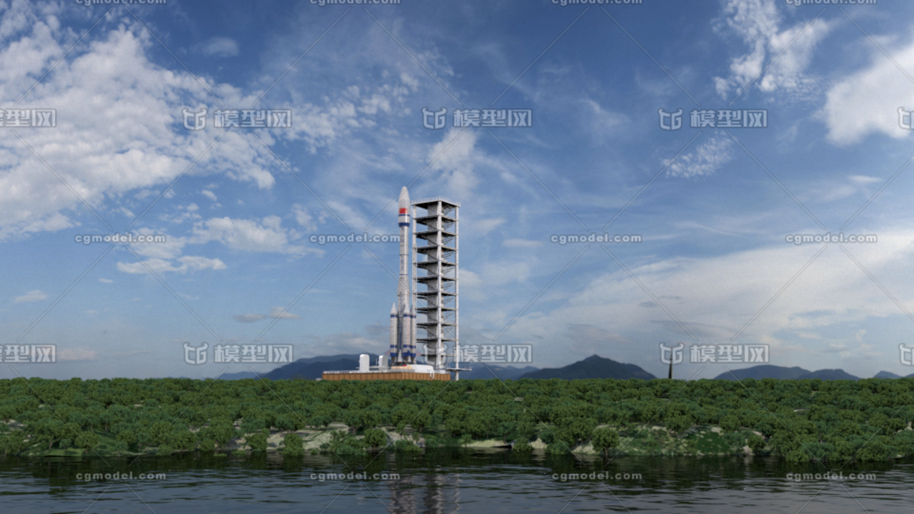 火箭发射塔 发射场 长征 火箭 中国航天 发射架 发射中心 机械 树木