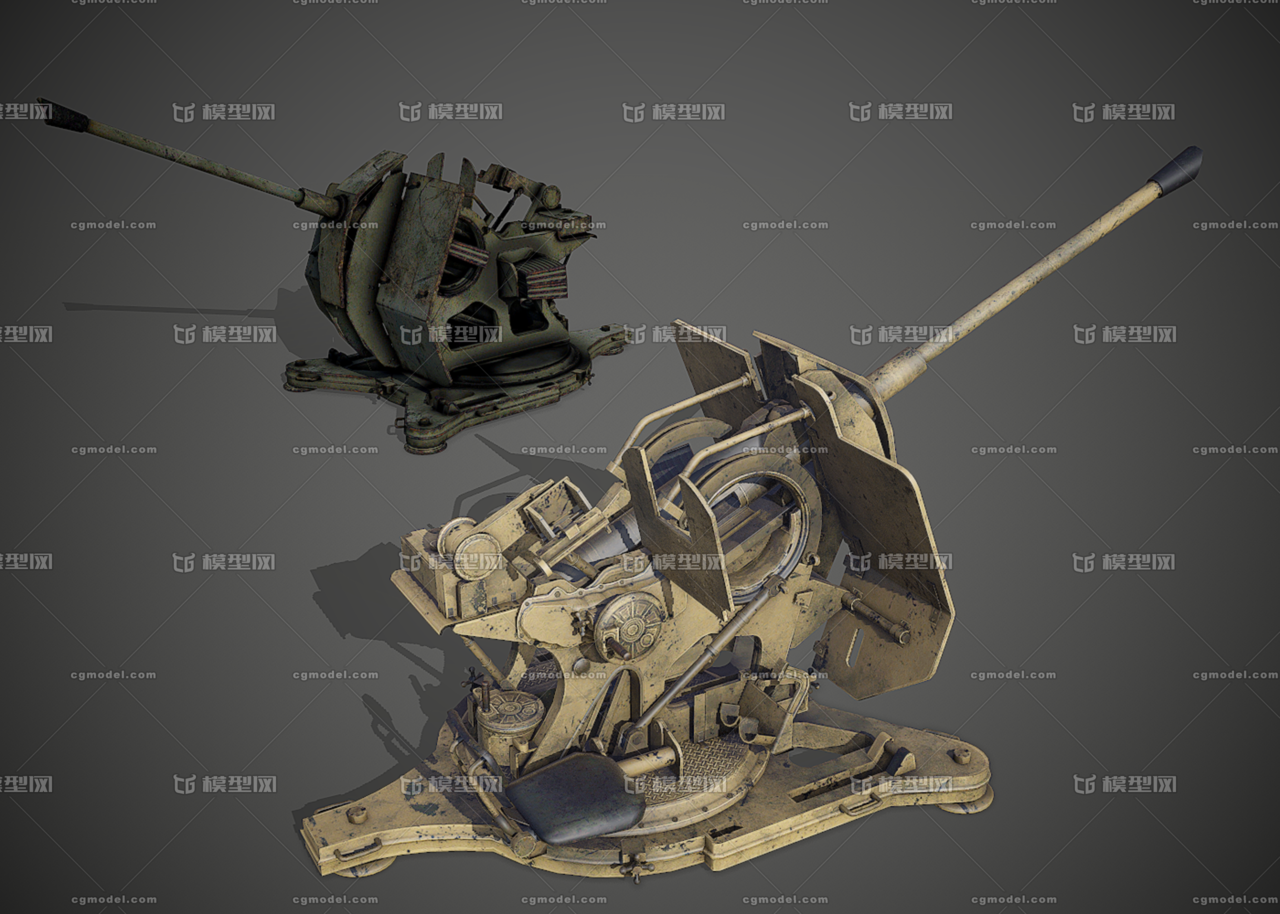 写实 二战 flak 38防空炮 fla_joker2020作品_武器火炮器械_cg模型网