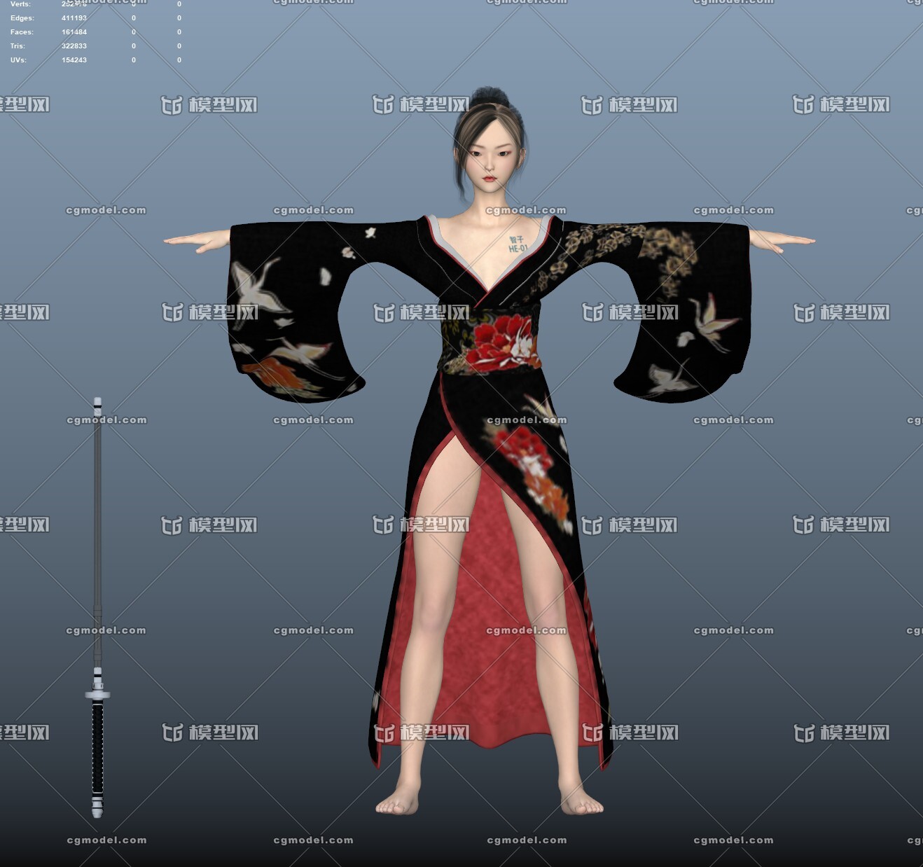 《三体》人物——女性智子,模型,绑定,附_阿西哎西真西吧作品_人物