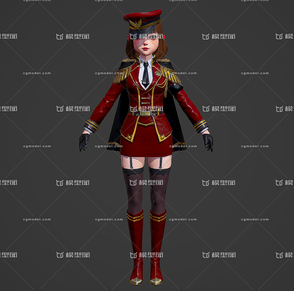 次世代 pbr q版 萝莉 女军官 女军人 女兵 军阀 大校 大将 士兵 上尉