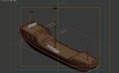 帆船 木船 古代船 大船 远航帆船 游戏 三渲染二 场景 道具 模型