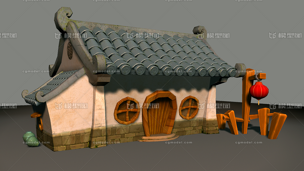 maya场景模型 古代建筑模型 卡通房子模型 房屋 小屋