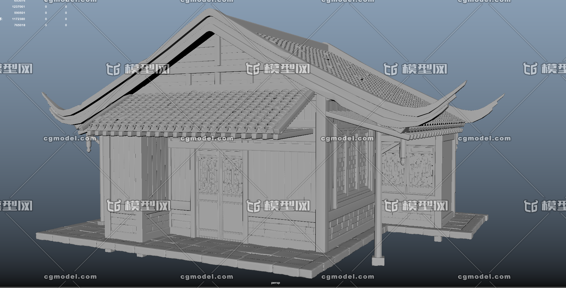 中国风古建筑房子_维多利亚的秘密作品_建筑私人住宅_cg模型网