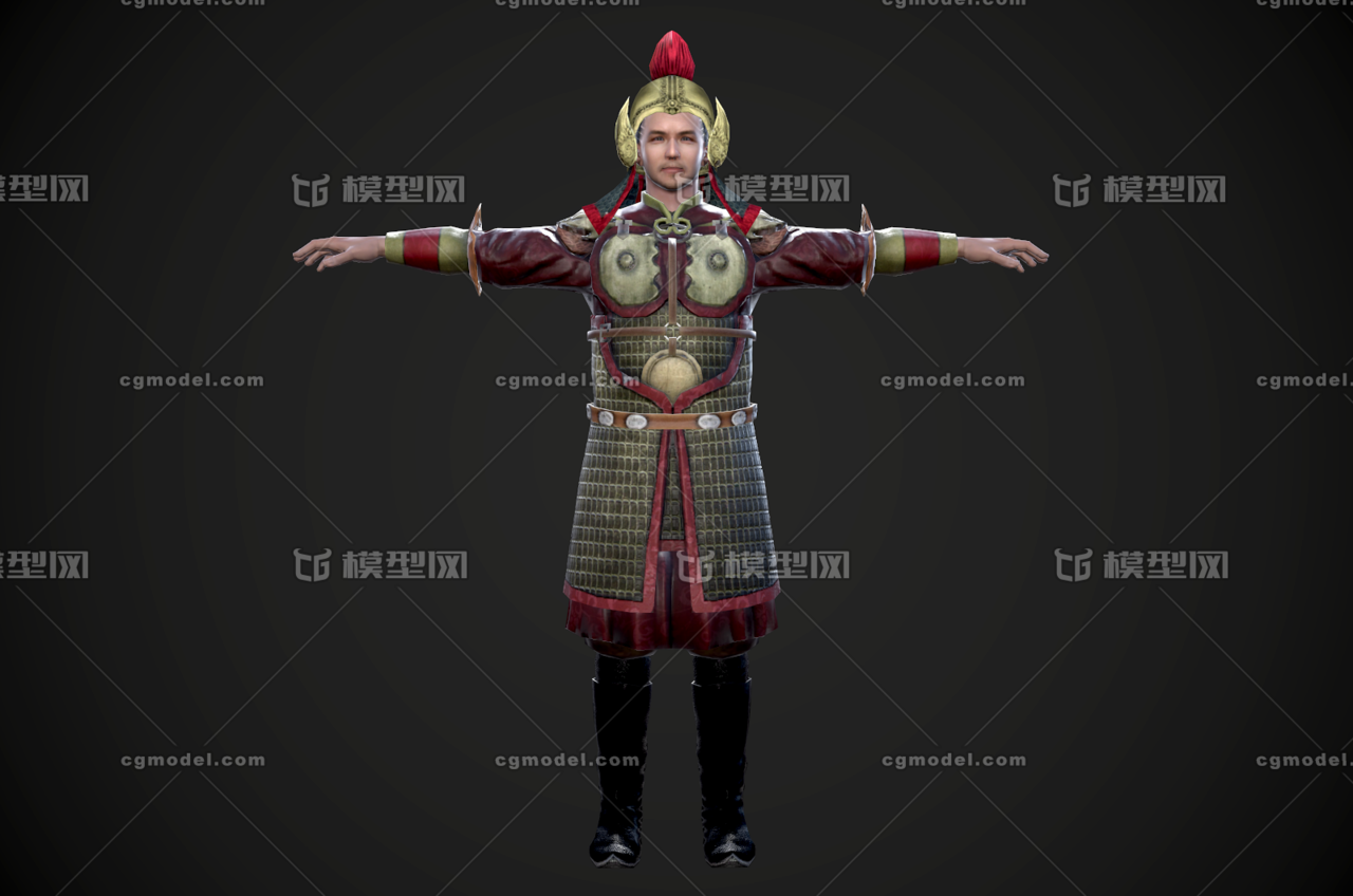 写实唐朝将军古代军人将领唐朝士兵人物角色盔甲铠甲