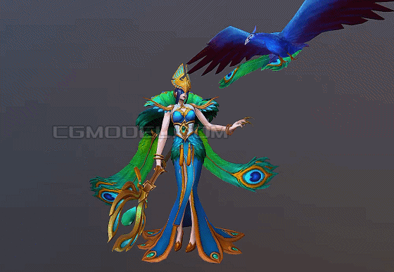 孔雀女王 【有动画】 次世代 写实 孔雀皇后 peacock