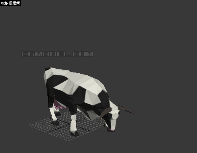 low poly 风格 卡通 奶牛 高质量 游戏模型