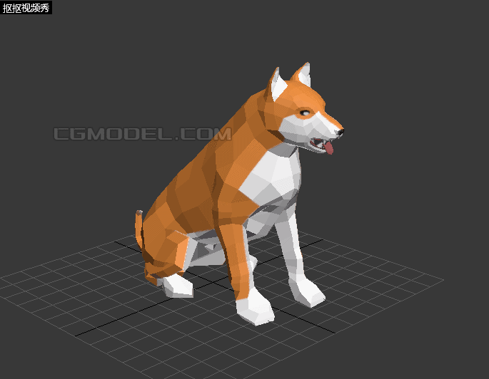 low poly 风格 卡通 狗 高质量_那年冬天灬作品_动物哺乳_cg模型网