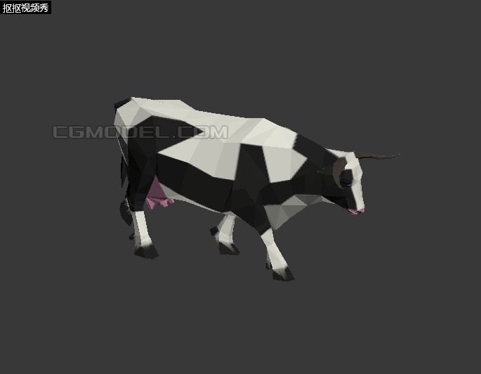 low poly 风格 卡通 奶牛 高质量 游戏模型