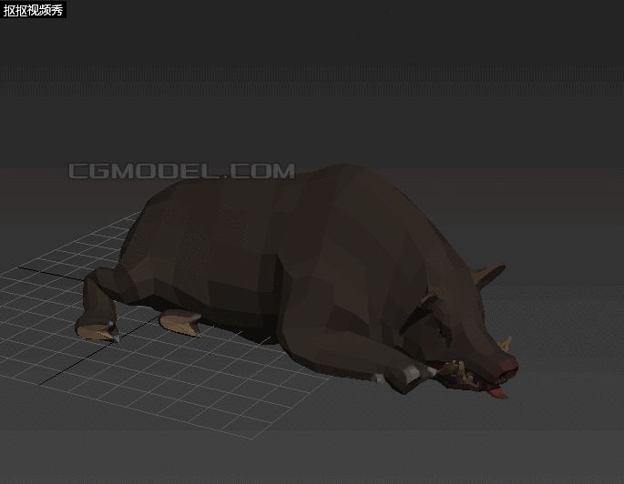 low poly 风格 卡通野猪 高质量 游戏模型
