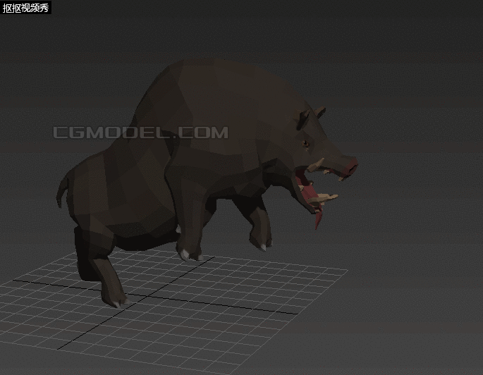 low poly 风格 卡通野猪 高质量 游戏模型