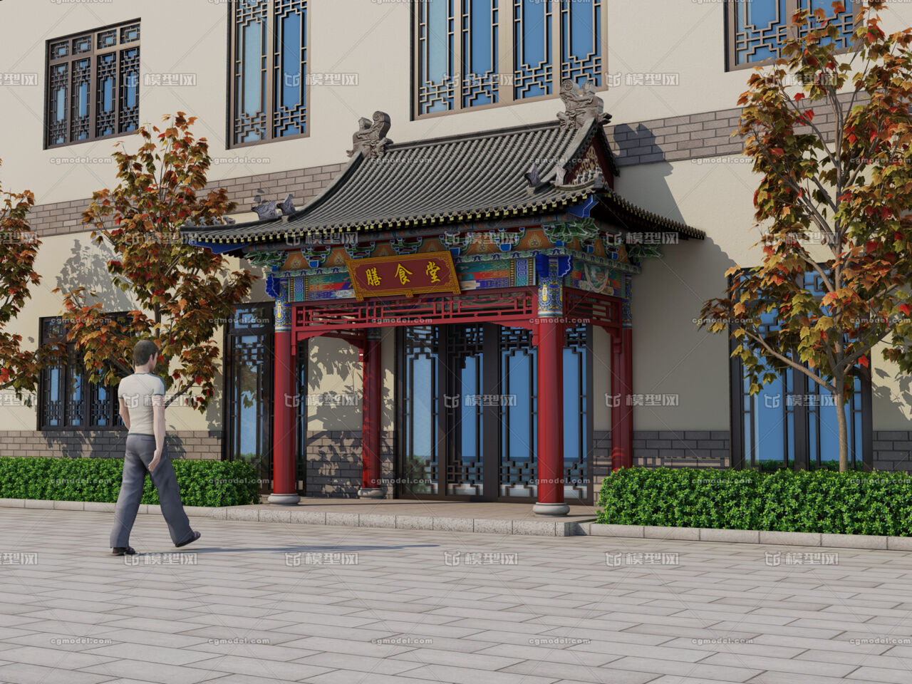 门脸 门头 古建筑 中式建筑 古式门脸 仿古门厅 中式门楼