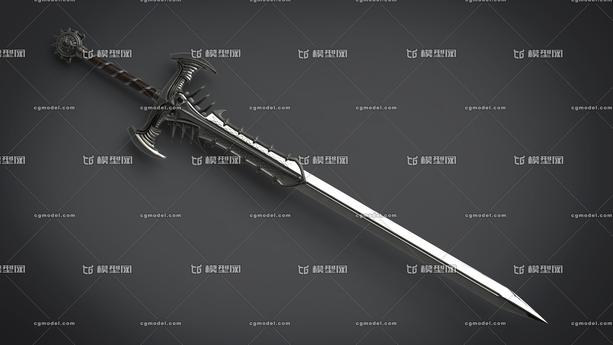 亡灵王之剑-冷兵器-武器-华hi-cg模型网
