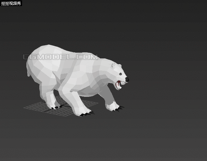 low poly 风格 卡通 北极熊 高质量 游戏模型