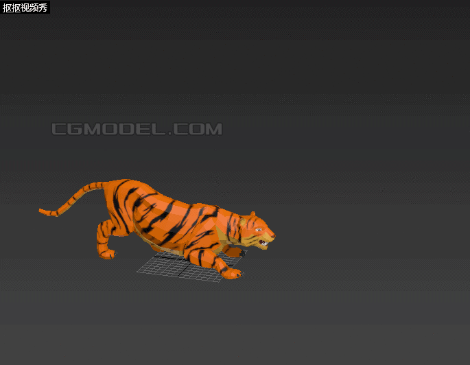 low poly 风格 卡通 老虎 高质量 游戏模型-哺乳-动物