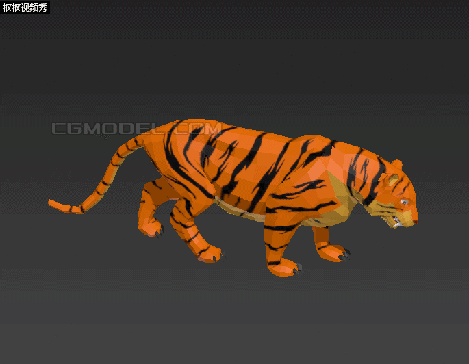 low poly 风格 卡通 老虎 高质量 游戏模型-哺乳-动物