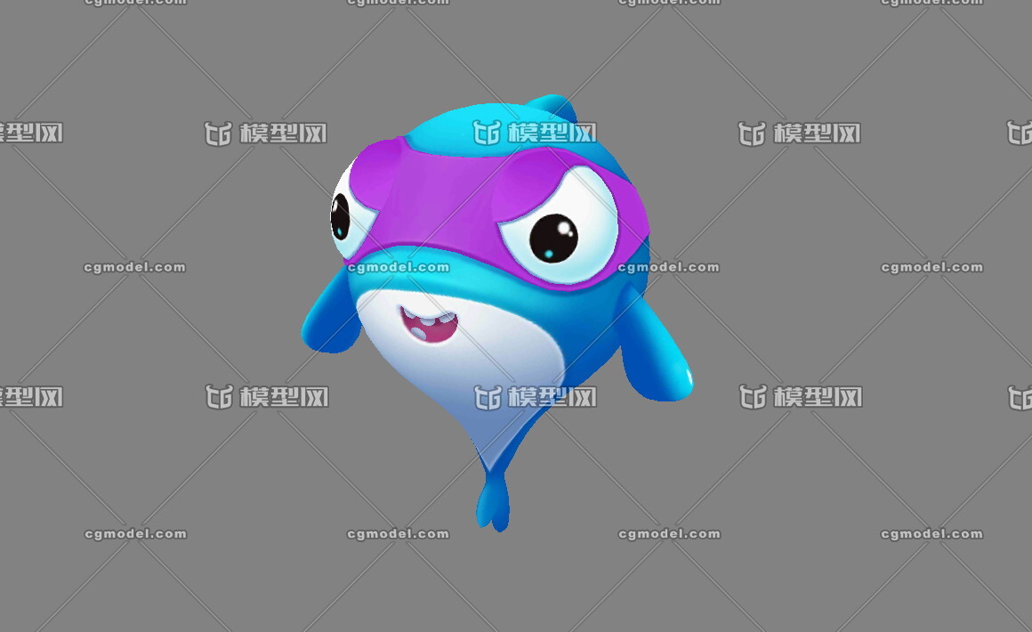蒙面鱼 海盗鱼 蓝色小鱼 卡通鲨鱼 q版鲸鱼