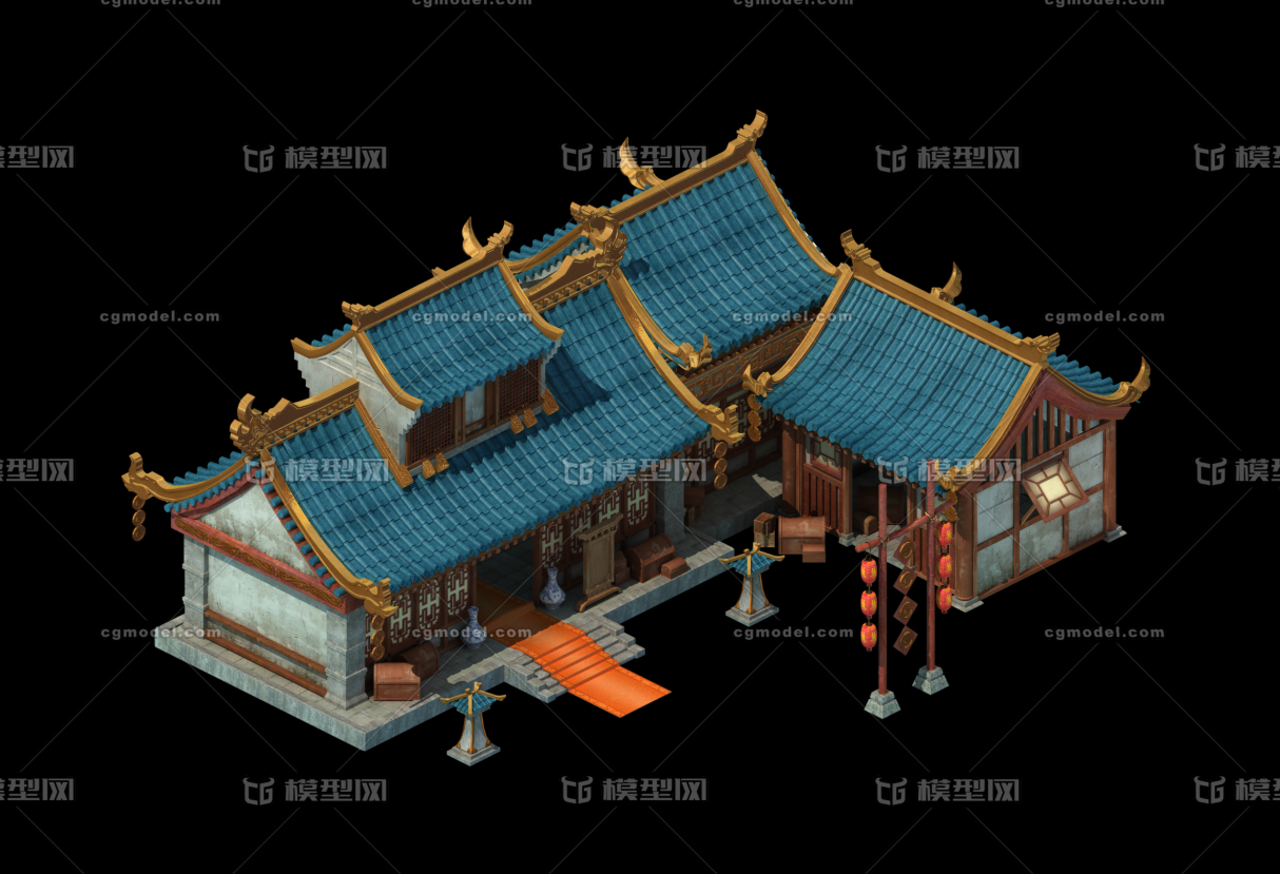 铁匠铺,钱庄,当铺,中国古代建筑,_半仙人作品_建筑历史建筑_cg模型网