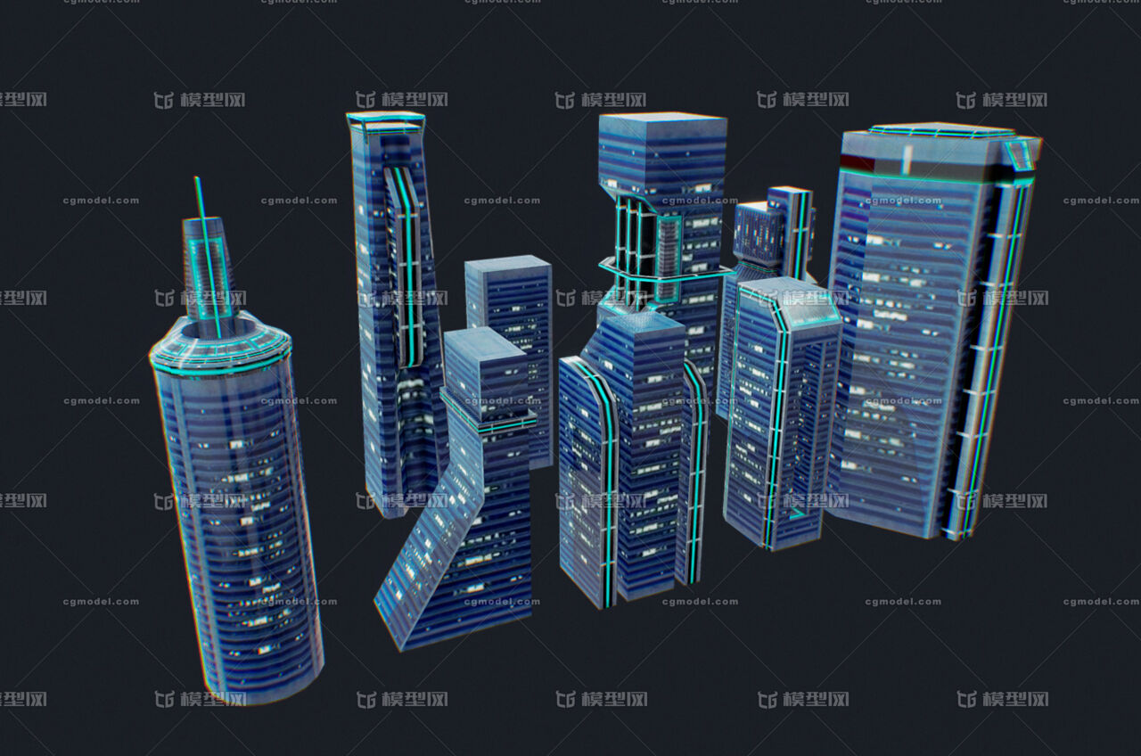 024 未来 科幻 城市 都市 赛博朋克 高楼 大厦 次世代 次时代 pbr ar