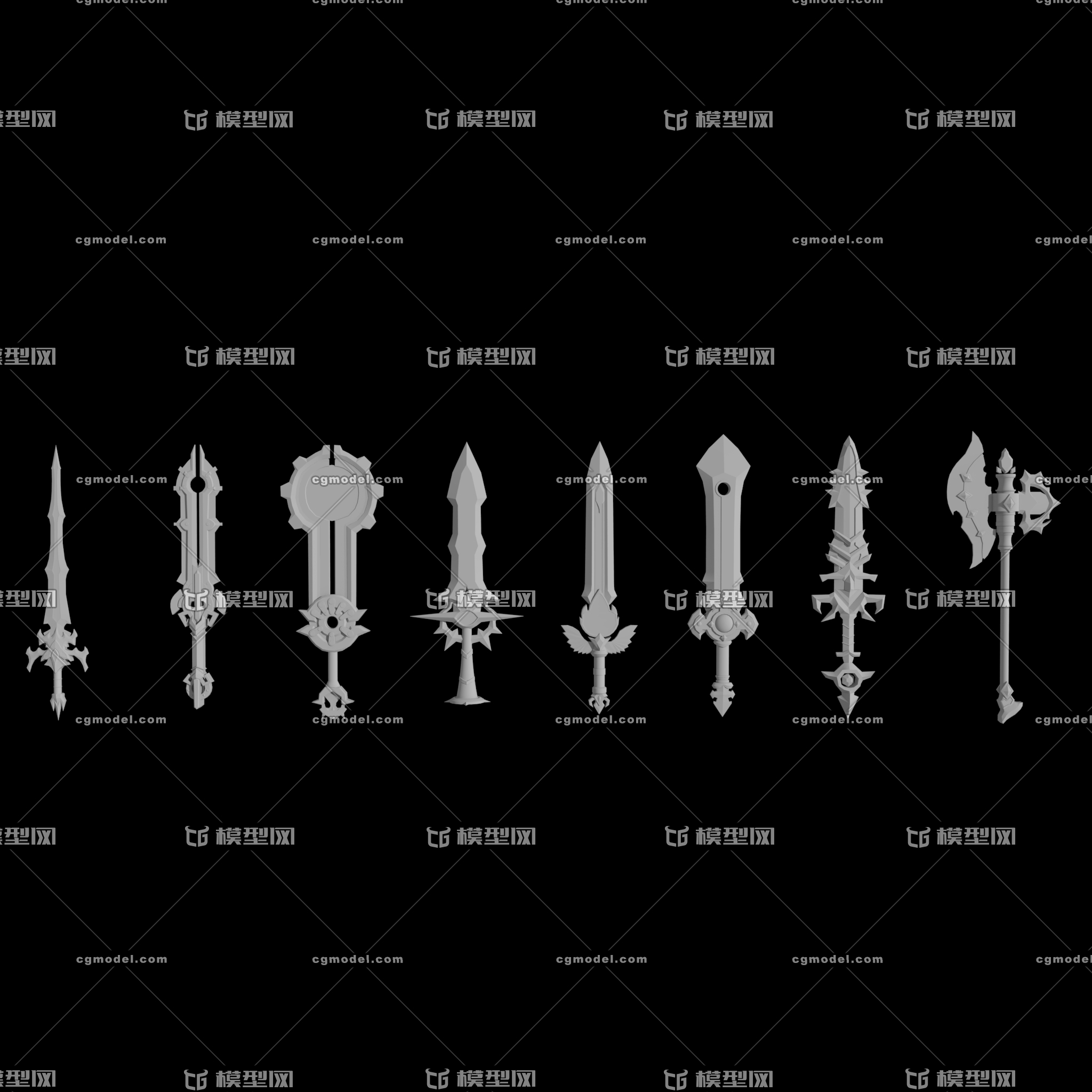 兵器 模型_叼虫小鸡作品_武器冷兵器_cg模型网