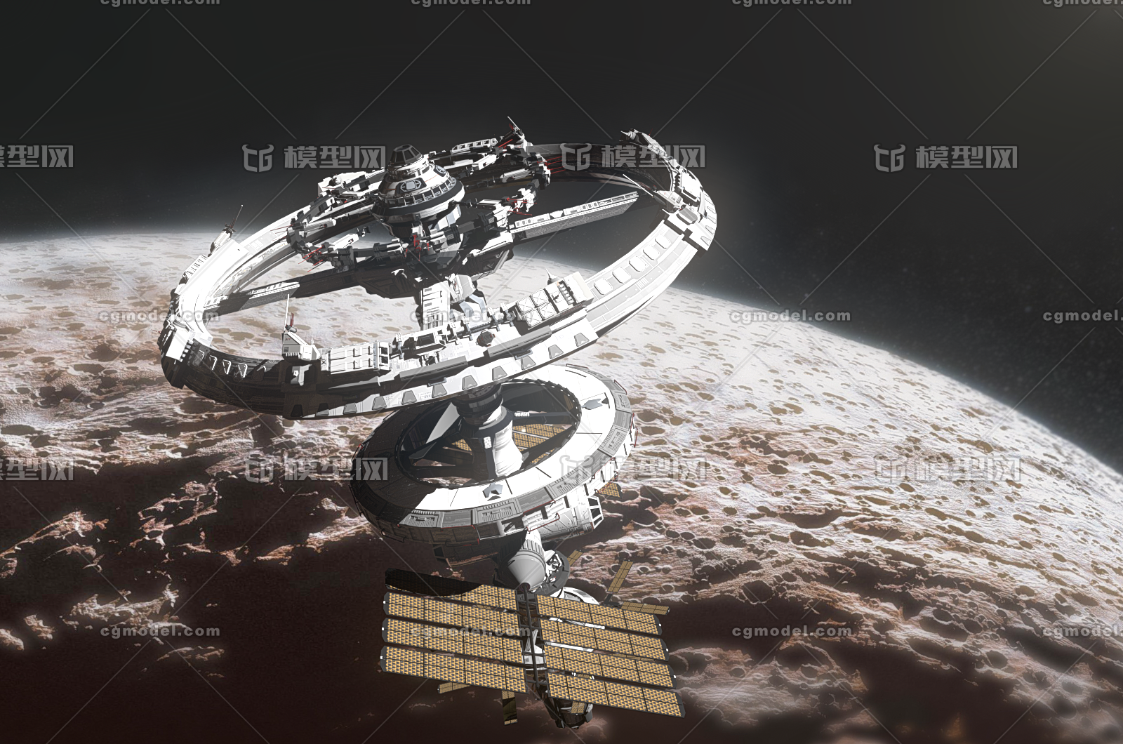 科幻空间站 太空站  宇宙飞船 太空舱 科技航空器
