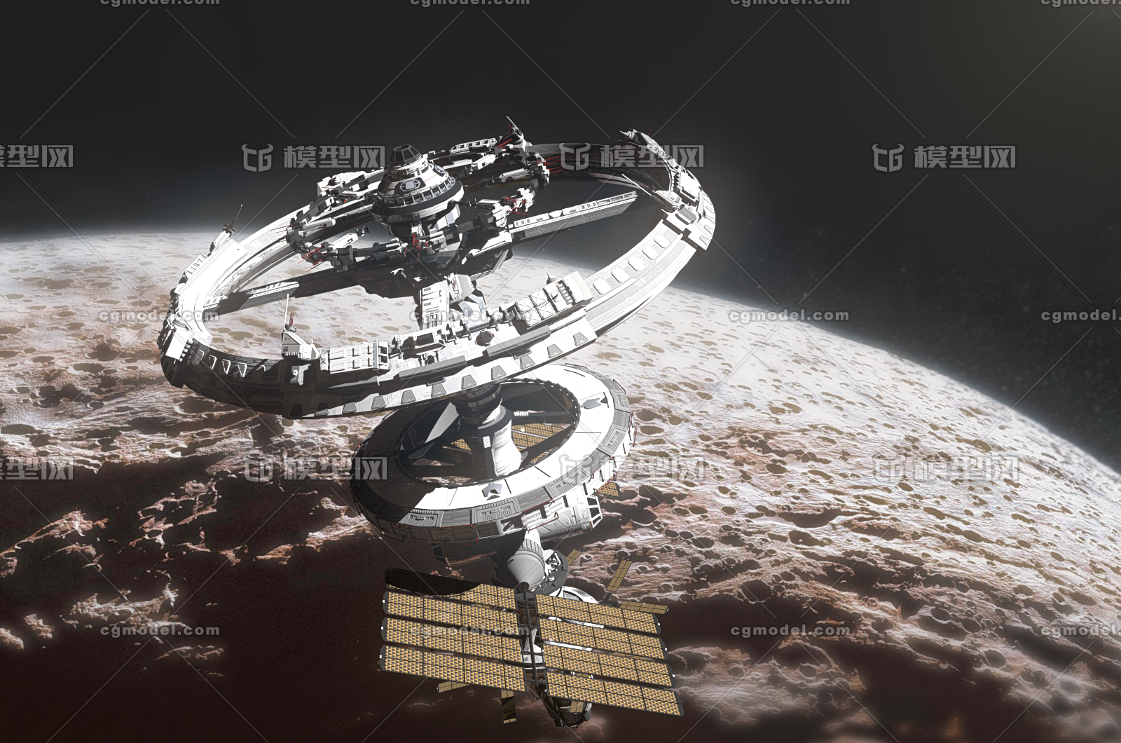 科幻空间站 太空站 宇宙飞船 太空舱 科技航空器