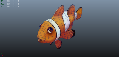 小丑鱼带动画鱼 精灵鱼 卡通鱼 手机游戏鱼模型 unity3d鱼模型 街机