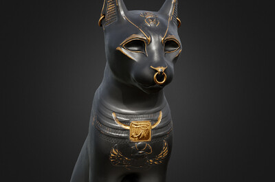 103 pbr次世代 埃及猫雕像 埃及 神话  猫 黑猫 猫神 贝斯特 摆件