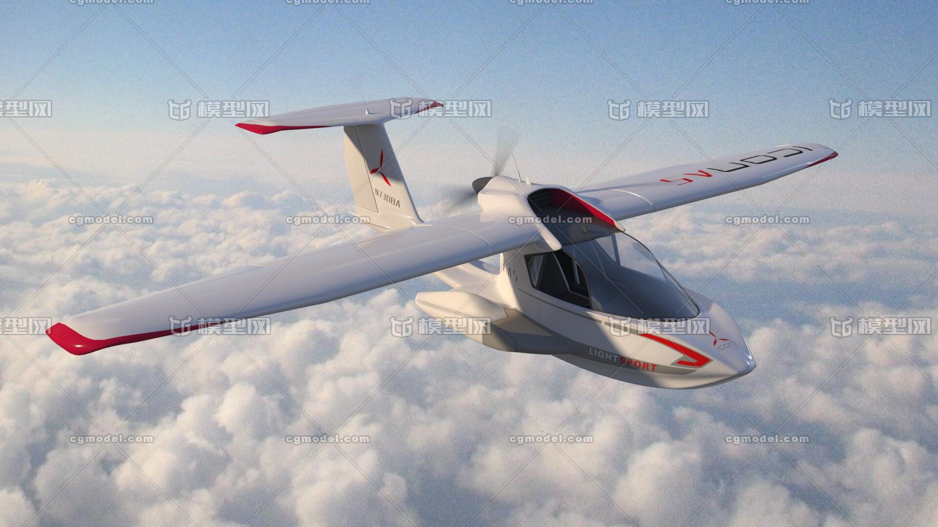 icon-a5私人飞机_自由派作品_飞机/航空器小型飞机_cg模型网