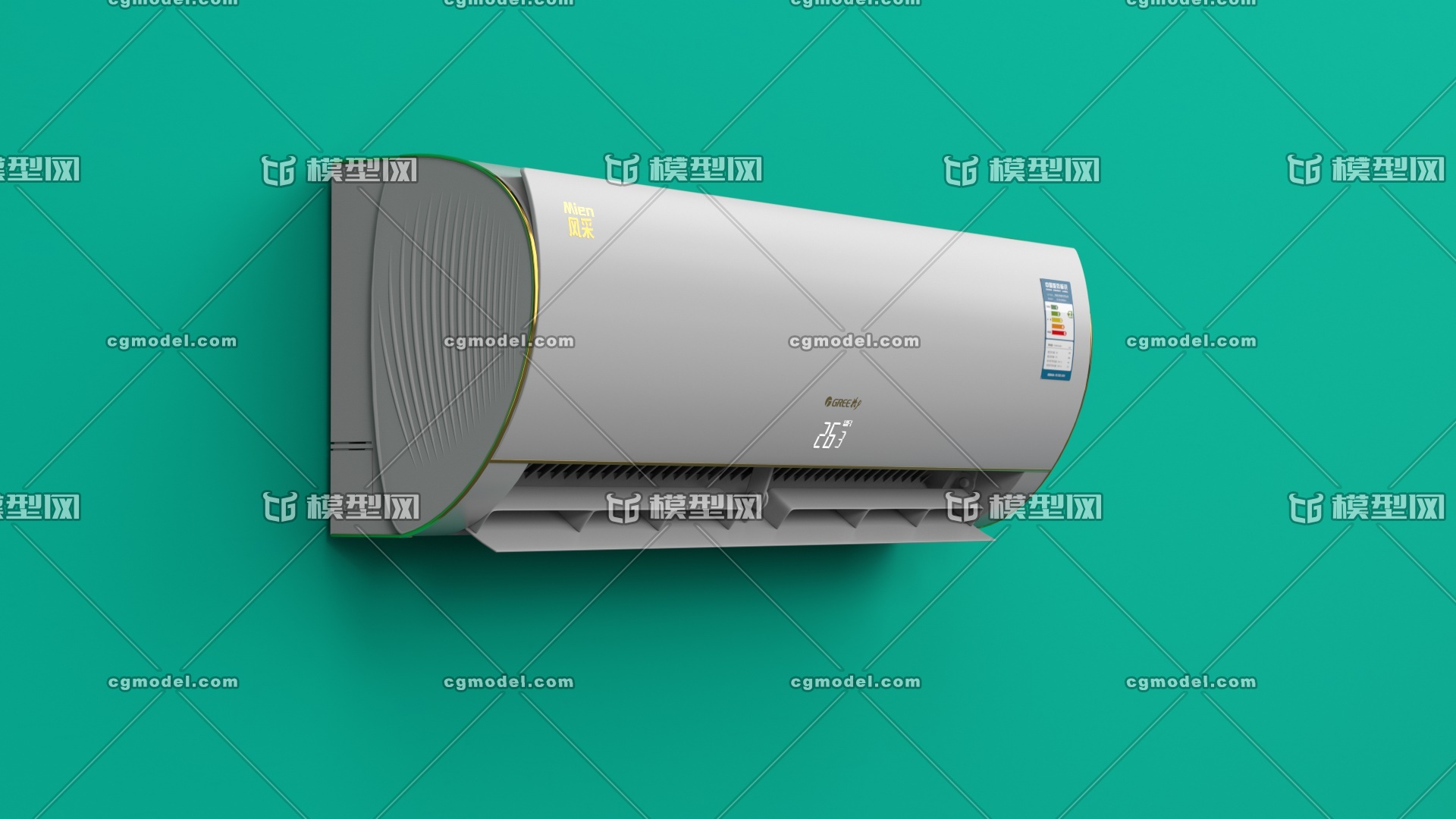 格力空调 高精细模型 带贴图 挂壁空调 美的 奥克斯