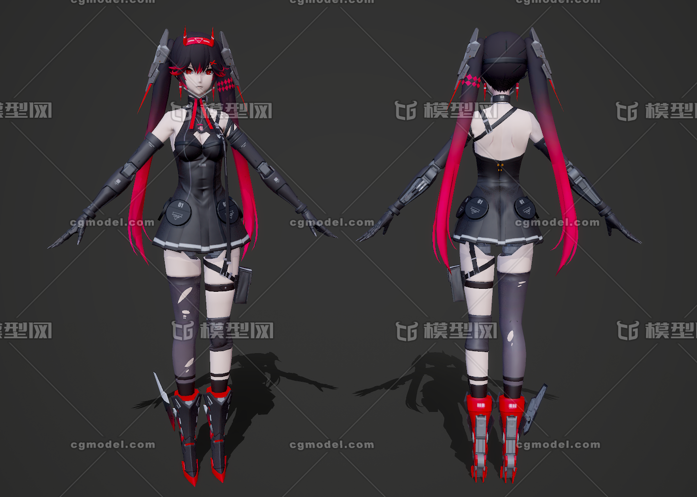 次世代 二次元 卡通 可爱 日漫 机器女 科幻机甲女战士 特务 间谍 女