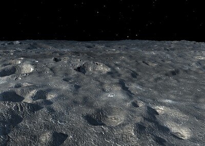 写实月球部分表面地形场景,月球,环形山,月球表面,山石,科幻未来,宇宙