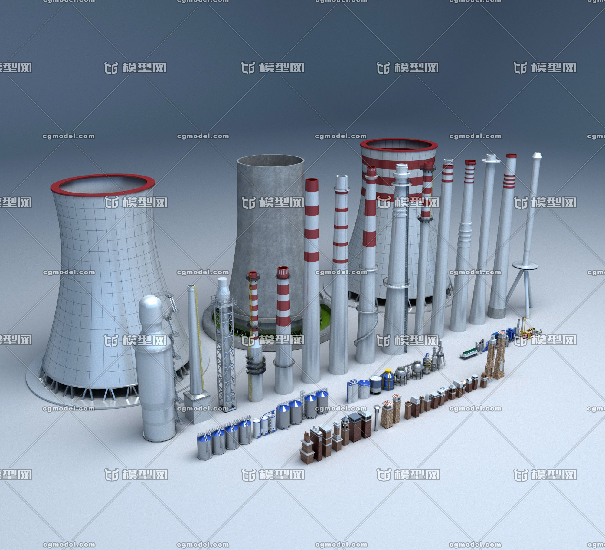 化工厂电厂核电站烟囱油罐工业设备