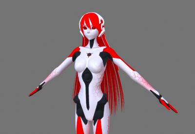 二次元科幻女机器人人工智能动漫机器人