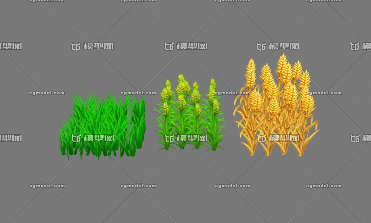 手绘 卡通 农作物 生长过程 发芽 禾苗 成熟 收获 小麦 麦穗 麦子