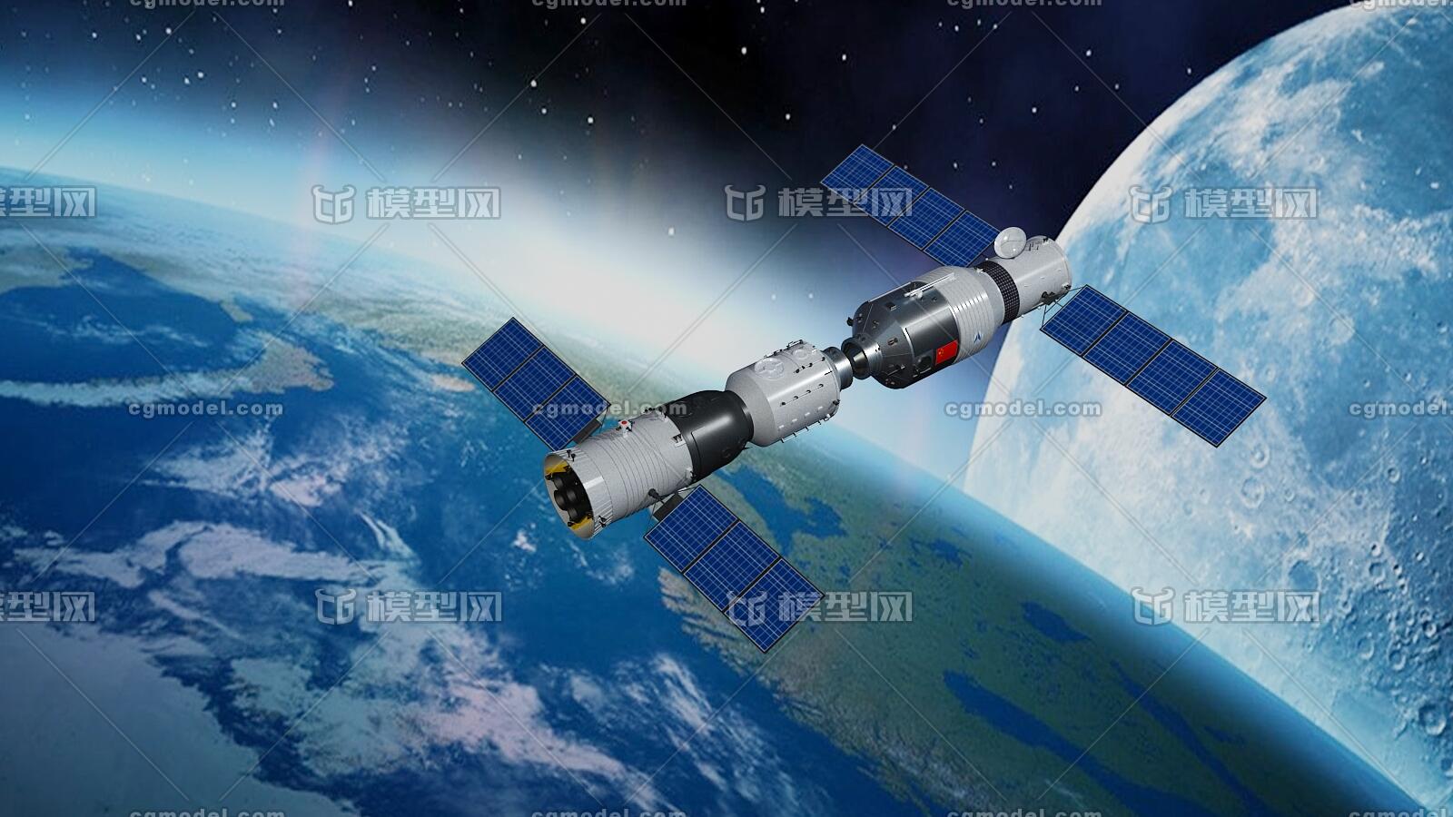 神舟十号天宫一号 神州飞船 太空飞船 科幻