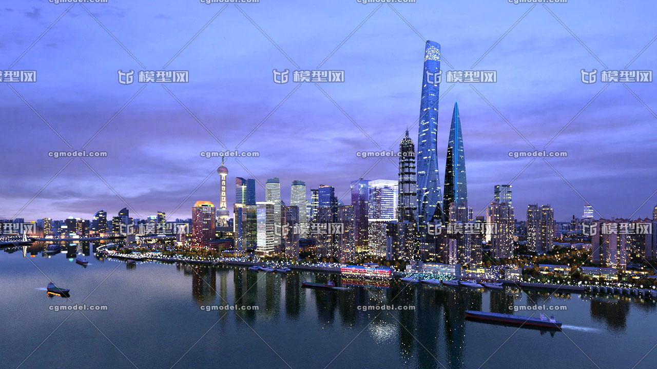 陆家嘴城市大景 东方明珠 上海地标建筑 上海陆家嘴夜景 魔都 金茂