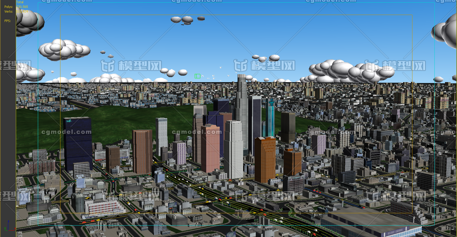 美国洛杉矶cbd城市大景