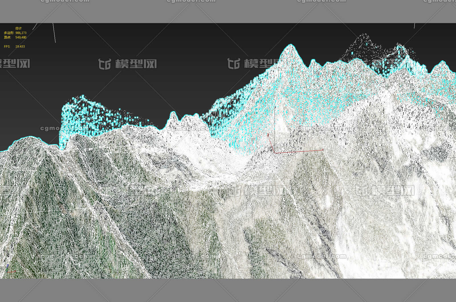 三款山脉3d模型