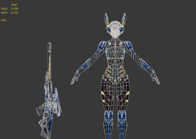 次世代pbr 科幻狙击手 太空服 女枪手 外星杀手 机甲女兵 机械战士