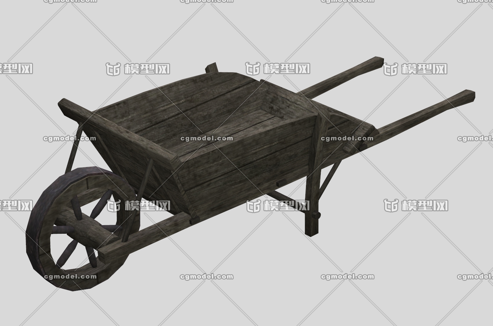 wheel barrow 手推车古代运输工具独轮车木轮车木斗车小推车木板车