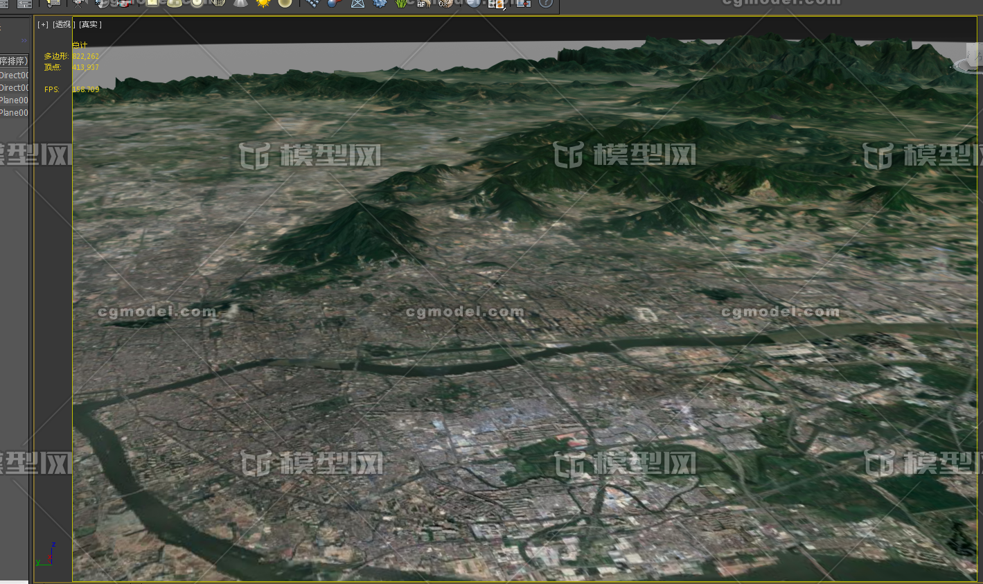 广州3d地形,广州地图3d,广州地图