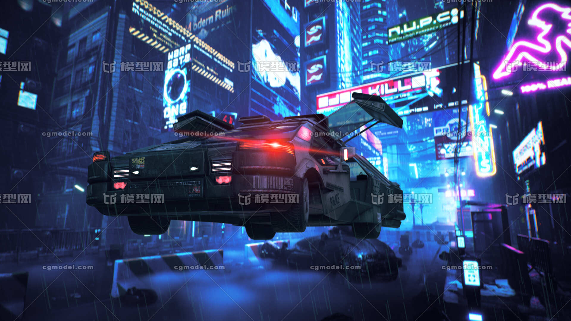 科幻cyberpunk 赛博朋克 警车 未来都市 飞行 银翼杀手 2019 blade