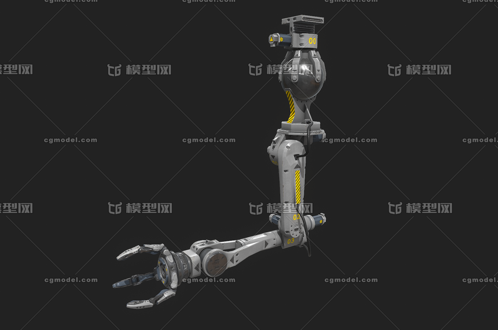 070 pbr次世代 科幻机器人 机器手 机械臂 机械手 装配 流水线 赛博