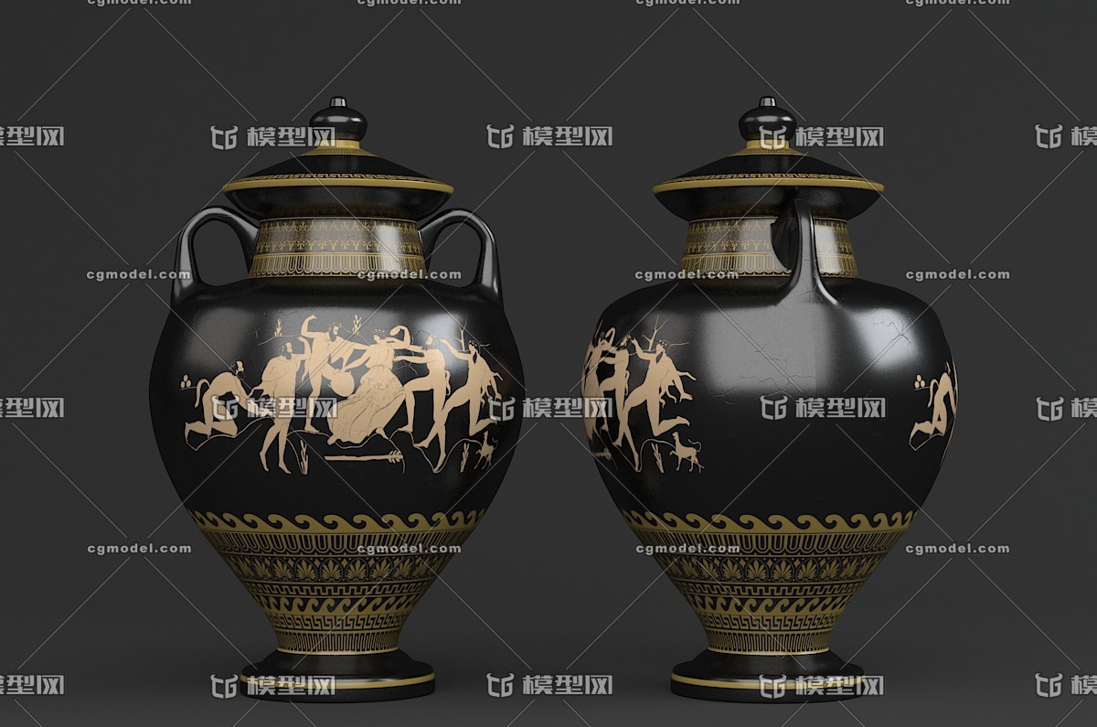 希腊 花瓶_panliming作品_雕塑/文物文物器皿_cg模型网