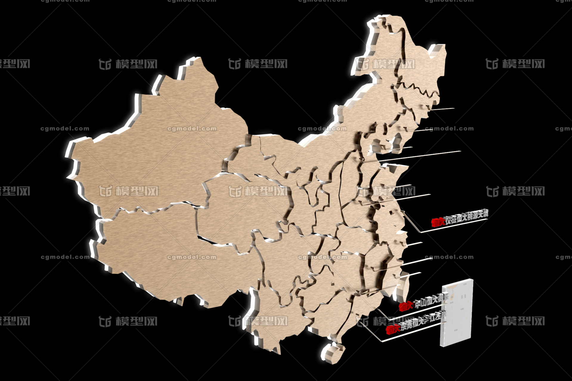 全国布局 业务版图 版图 立体版图 3d版图 中国地图 业务分布图