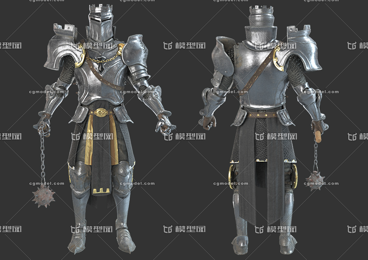 pbr次世代 重装骑士 骑士盔甲 重甲 铠甲 中世纪护甲 角色制作 冷兵器