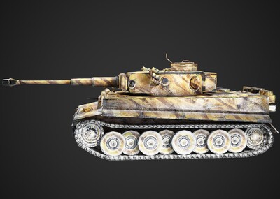 5种涂装 pbr 二战德国虎式坦克 panzer tiger sdkfz181 六号战车